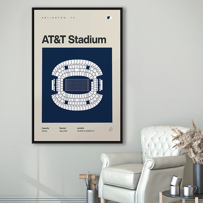 Dallas Stadium Print, AT&T Stadium Print, Man Cave Gift, Floating Framed Canvas Print Wall Art