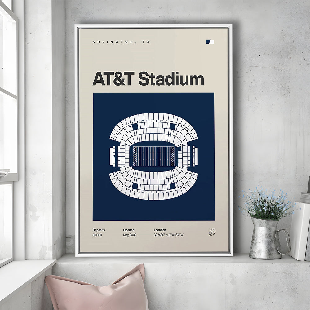 Dallas Stadium Print, AT&T Stadium Print, Man Cave Gift, Floating Framed Canvas Print Wall Art