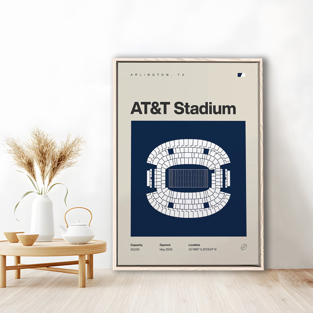 Dallas Stadium Print, AT&T Stadium Print, Man Cave Gift, Floating Framed Canvas Print Wall Art