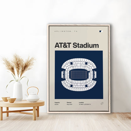 Dallas Stadium Print, AT&T Stadium Print, Man Cave Gift, Floating Framed Canvas Print Wall Art