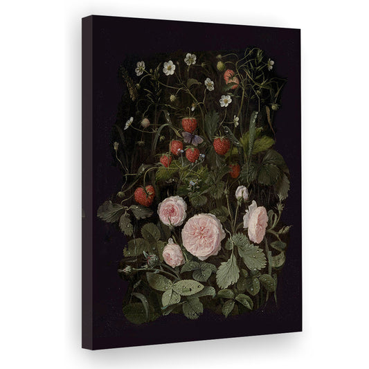 Dark Academia Print Vintage Botanical Oil Painting Dark Cottagecore Decor Art Moody Floral Canvas Print Wall Art,
