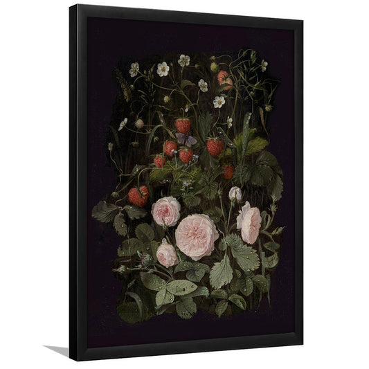 Dark Academia Print Vintage Botanical Oil Painting Dark Cottagecore Decor Art Moody Floral Framed Art Print Wall Decor