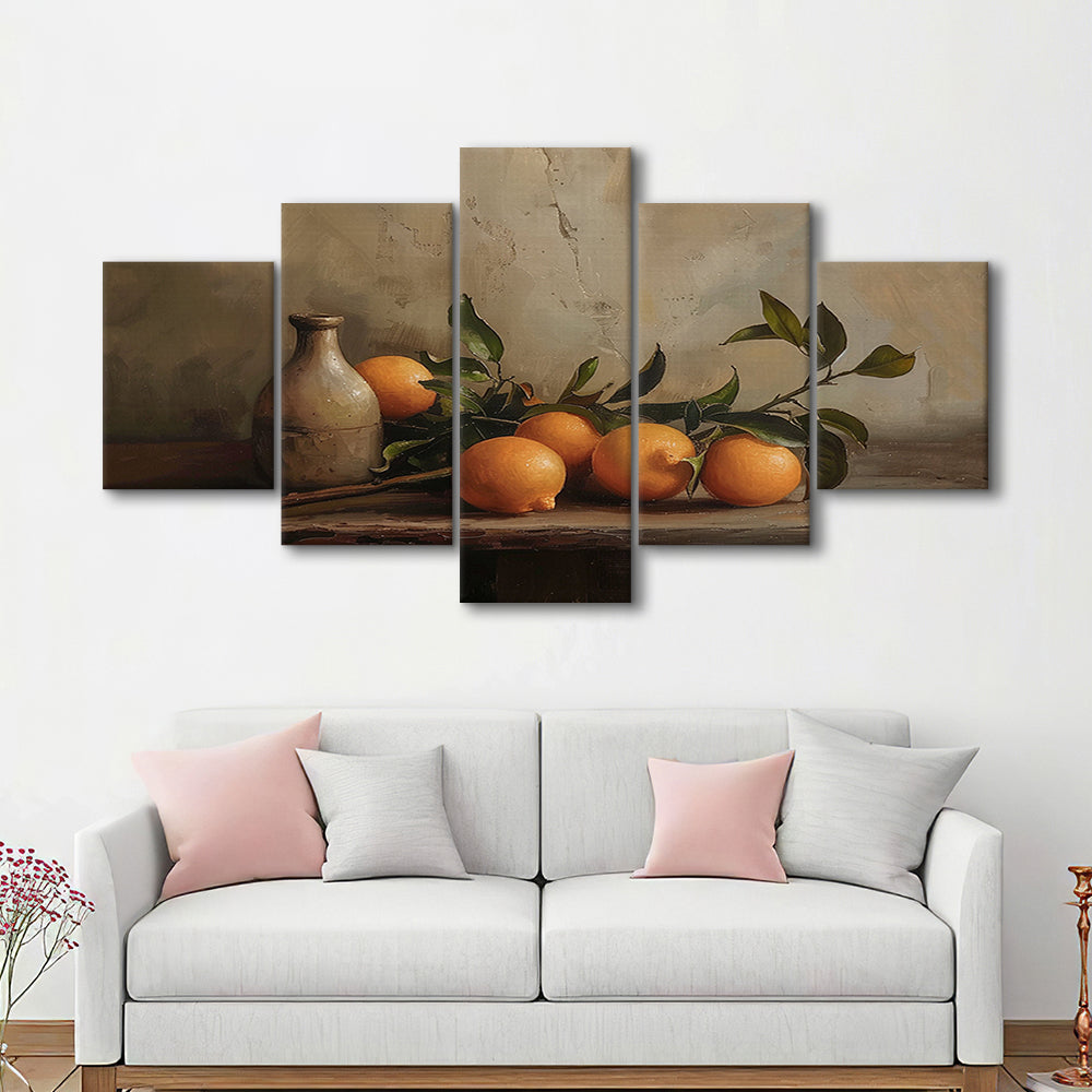 Dark Academia Still Life Oranges Mixed Canvas Print Wall Art, Moody Wall Art, Art Rustic Trendy Wall Art
