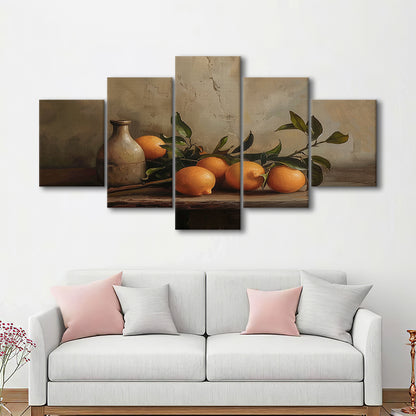 Dark Academia Still Life Oranges Mixed Canvas Print Wall Art, Moody Wall Art, Art Rustic Trendy Wall Art