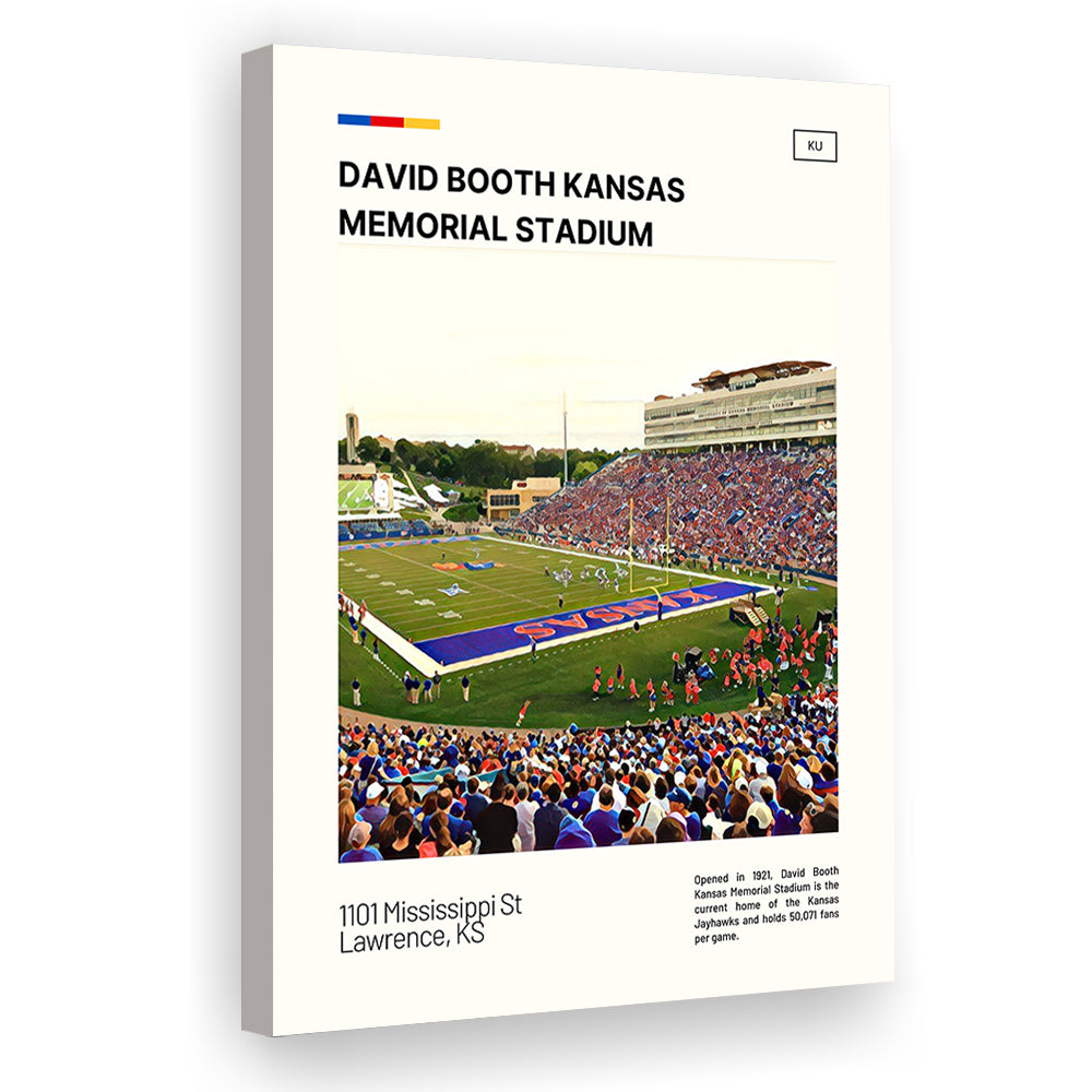 David Booth Kansas Memorial Stadium Print, Kansas Jayhawks Stadium Canvas Art, Fan Gifts, Sport Art, Canvas Print Wall Art