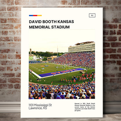 David Booth Kansas Memorial Stadium Print, Kansas Jayhawks Stadium Canvas Art, Fan Gifts, Sport Art, Canvas Print Wall Art