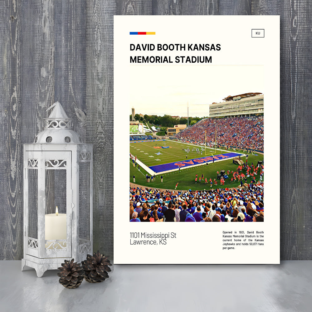 David Booth Kansas Memorial Stadium Print, Kansas Jayhawks Stadium Canvas Art, Fan Gifts, Sport Art, Canvas Print Wall Art