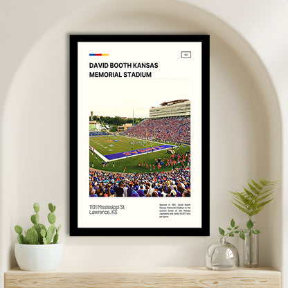 David Booth Kansas Memorial Stadium Print, Jayhawks Stadium Art, Gifts for him, Sport Art, Framed Art Print Wall Decor