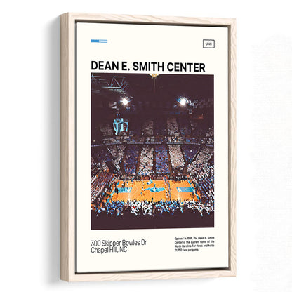 Dean E Smith Center Print, UNC Tar Heels Stadium Canvas Art, Man Cave Gift, Floating Framed Canvas Print Wall Art
