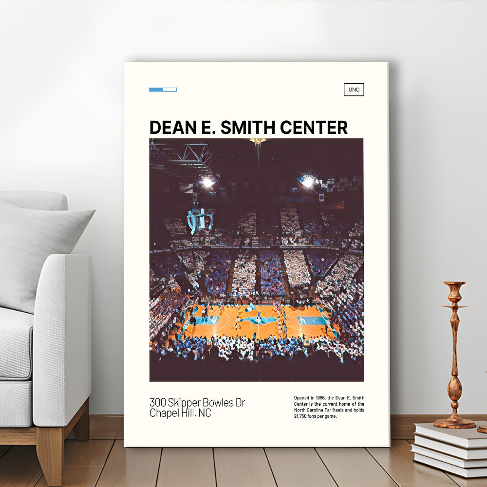 Dean E Smith Center Print, UNC Tar Heels Stadium Canvas Art, Fan Gifts, Sport Art, Canvas Print Wall Art