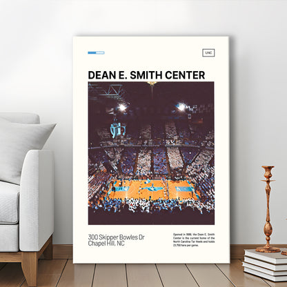 Dean E Smith Center Print, UNC Tar Heels Stadium Canvas Art, Fan Gifts, Sport Art, Canvas Print Wall Art