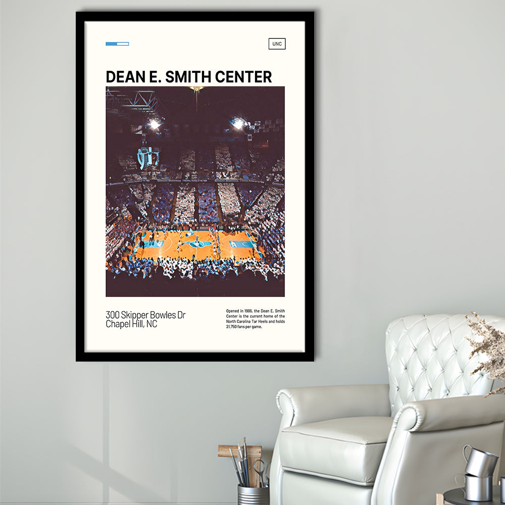 Dean E Smith Center Print, UNC Tar Heels Stadium Art, Gifts for him, Sport Art, Framed Art Print Wall Decor