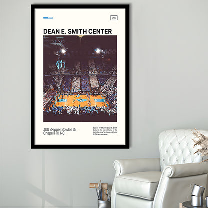 Dean E Smith Center Print, UNC Tar Heels Stadium Art, Gifts for him, Sport Art, Framed Art Print Wall Decor