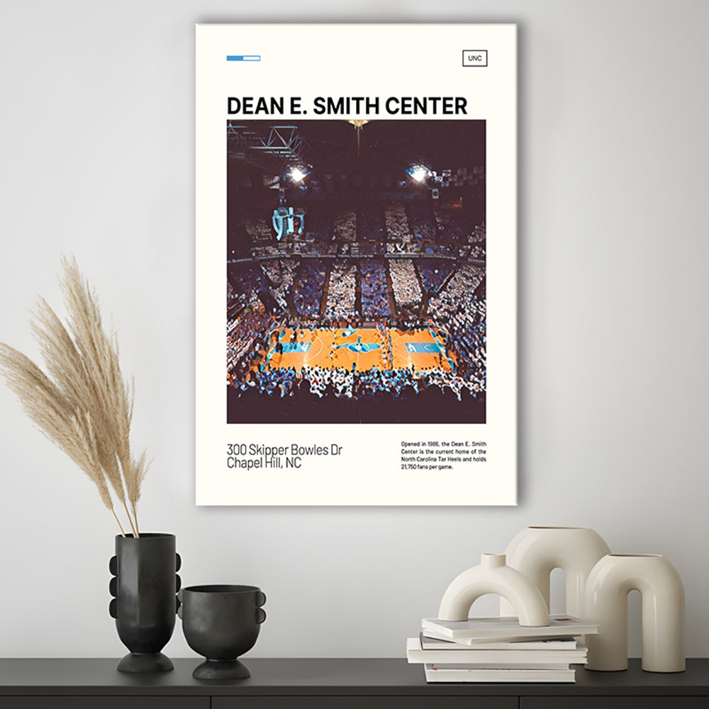 Dean E Smith Center Print, UNC Tar Heels Stadium Canvas Art, Fan Gifts, Sport Art, Canvas Print Wall Art