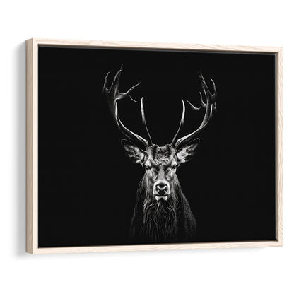 Deer Stag Head Luxury Art Black And White, Framed Canvas Painting, Framed Canvas Prints Wall Art Decor