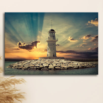 Deluxe Coastal Escape Framed Canvas, Serene Lighthouse Wall Art for Those Who Seek Tranquility, Cavas Print Wall Art Hom Decor