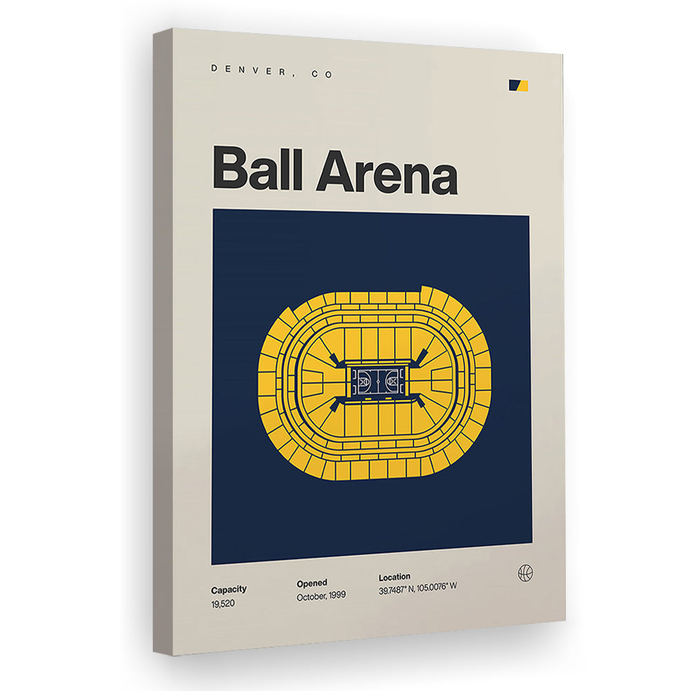 Denver Nuggets Stadium Print, Ball Arena Stadium Print, Fan Gifts, Sport Art, Canvas Print Wall Art