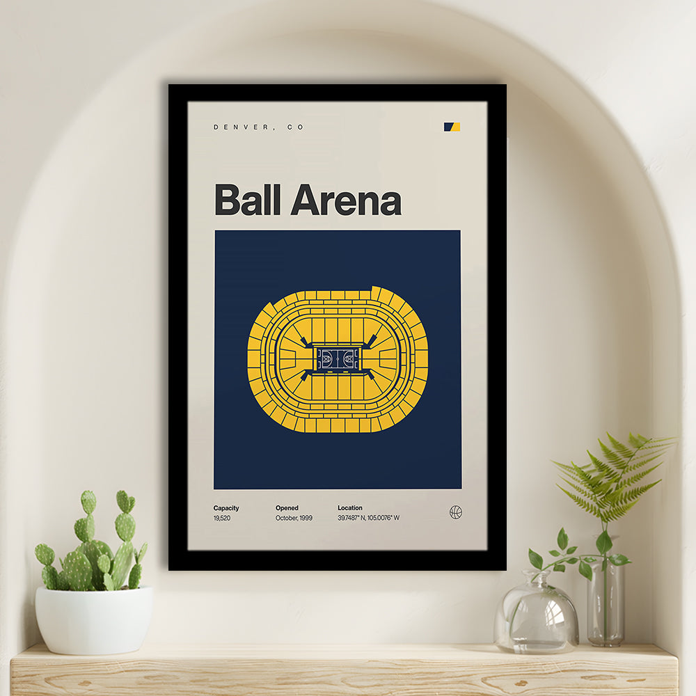 Denver Nuggets Stadium Print, Ball Arena Stadium Print, Gifts for him, Sport Art, Framed Art Print Wall Decor