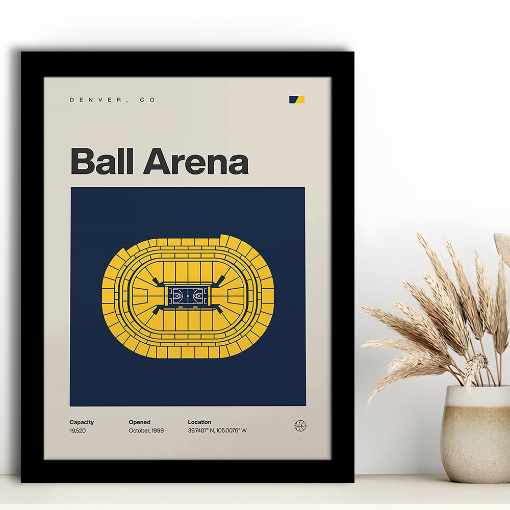 Denver Nuggets Stadium Print, Ball Arena Stadium Print, Gifts for him, Sport Art, Framed Art Print Wall Decor