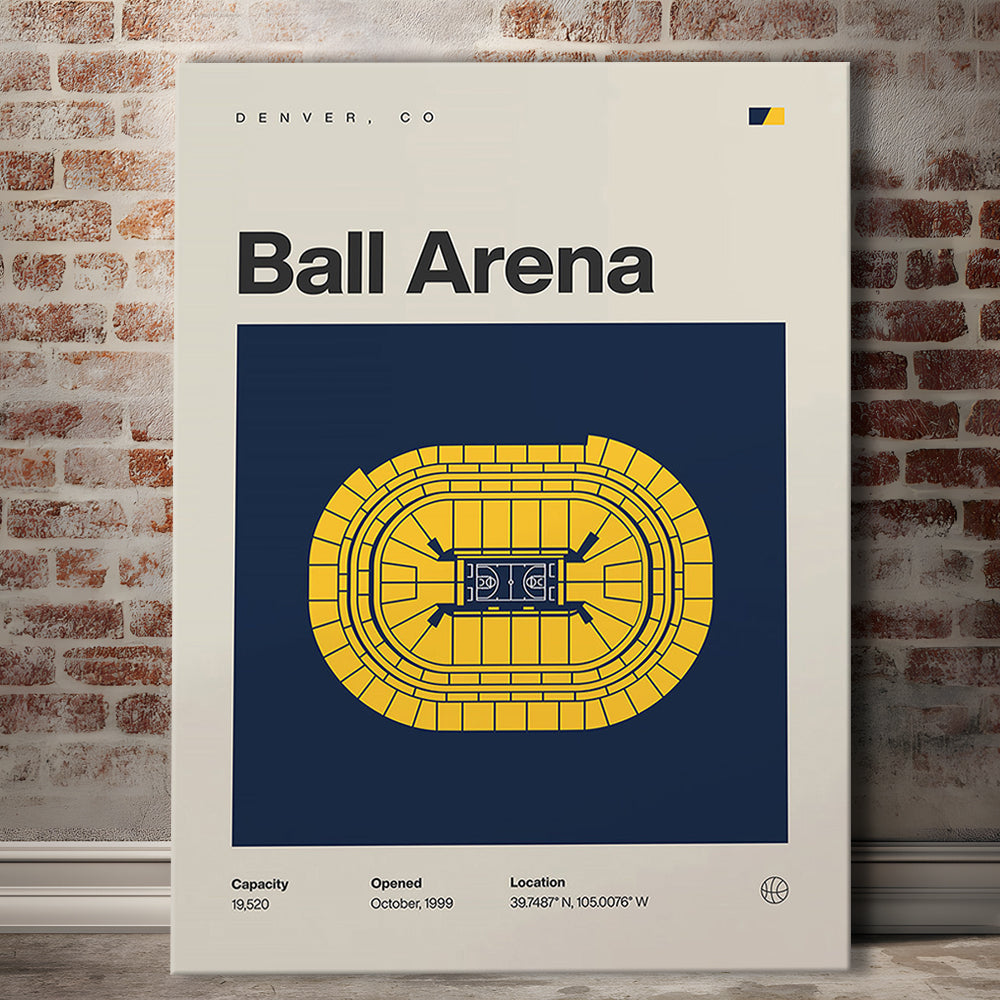 Denver Nuggets Stadium Print, Ball Arena Stadium Print, Fan Gifts, Sport Art, Canvas Print Wall Art