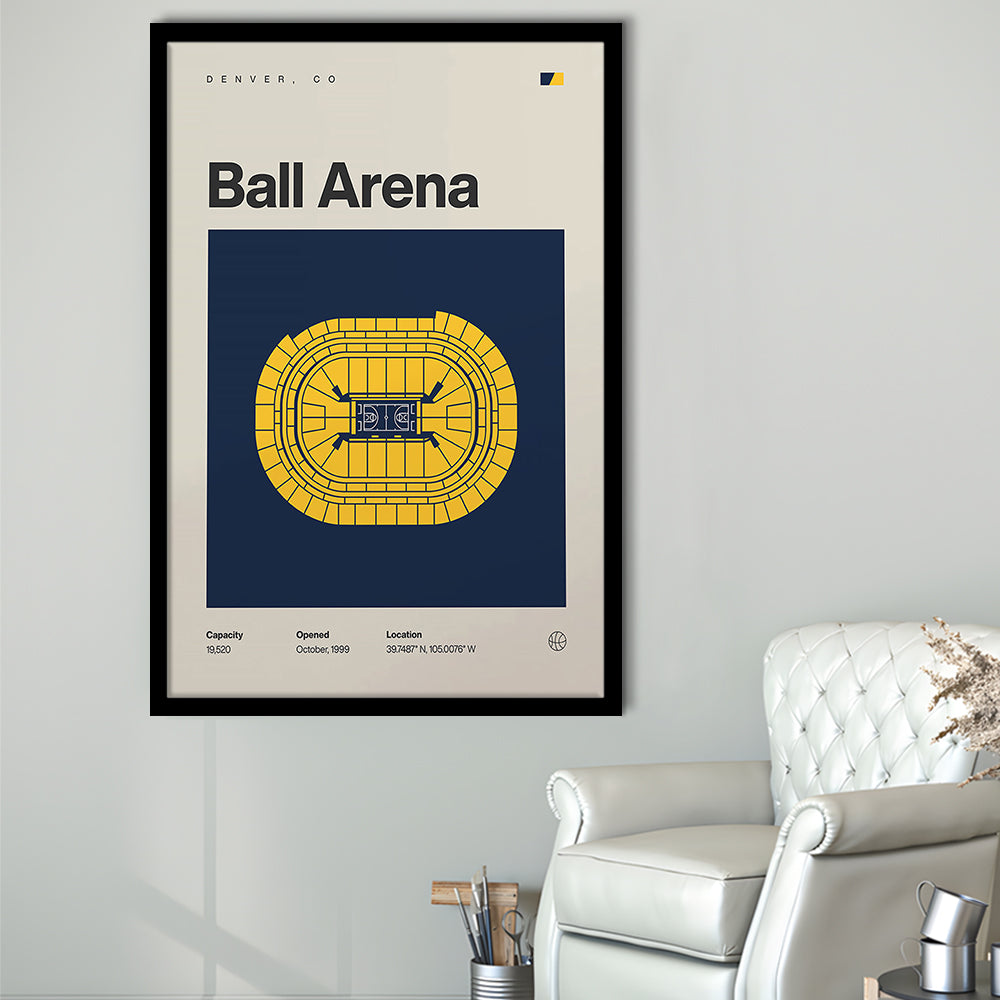 Denver Nuggets Stadium Print, Ball Arena Stadium Print, Gifts for him, Sport Art, Framed Art Print Wall Decor