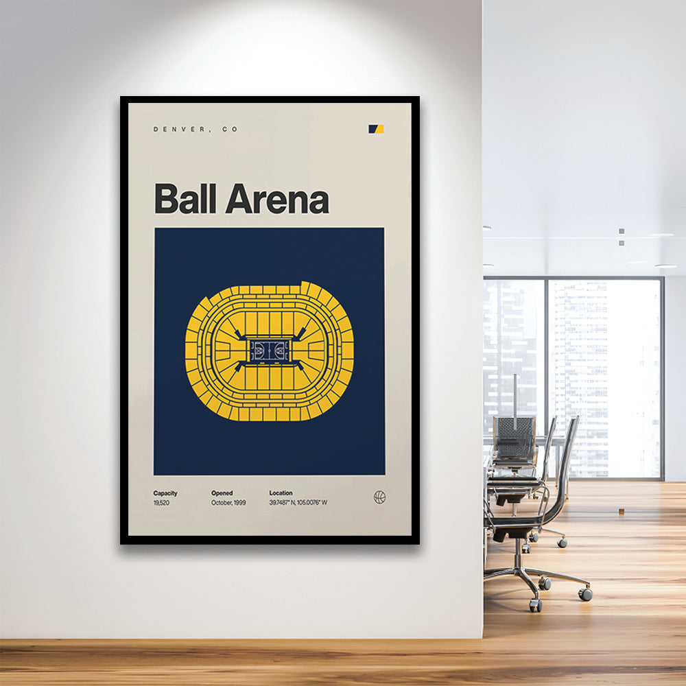 Denver Nuggets Stadium Print, Ball Arena Stadium Print, Gifts for him, Sport Art, Framed Art Print Wall Decor