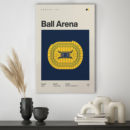 Denver Nuggets Stadium Print, Ball Arena Stadium Print, Fan Gifts, Sport Art, Canvas Print Wall Art