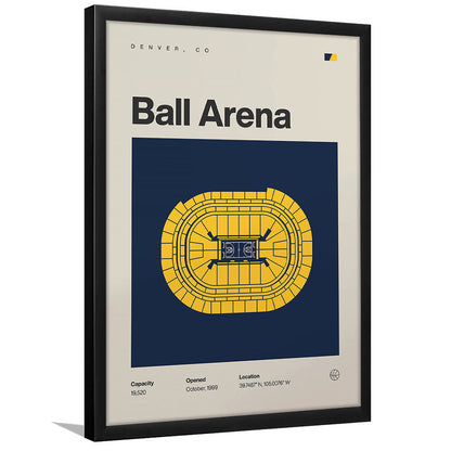 Denver Nuggets Stadium Print, Ball Arena Stadium Print, Gifts for him, Sport Art, Framed Art Print Wall Decor