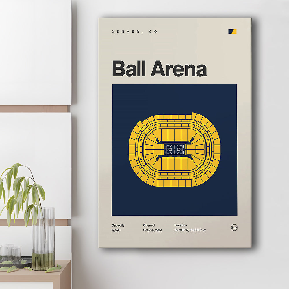 Denver Nuggets Stadium Print, Ball Arena Stadium Print, Fan Gifts, Sport Art, Canvas Print Wall Art
