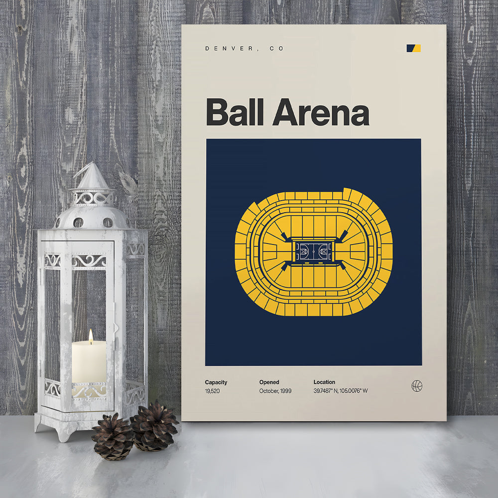 Denver Nuggets Stadium Print, Ball Arena Stadium Print, Fan Gifts, Sport Art, Canvas Print Wall Art