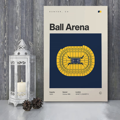 Denver Nuggets Stadium Print, Ball Arena Stadium Print, Fan Gifts, Sport Art, Canvas Print Wall Art