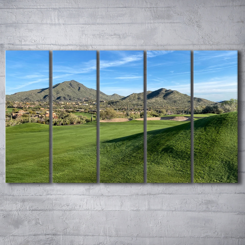 Desert Golf Course In Arizona, Golf Art Print, Extra Large Canvas Print Wall Art