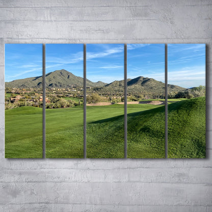 Desert Golf Course In Arizona, Golf Art Print, Extra Large Canvas Print Wall Art
