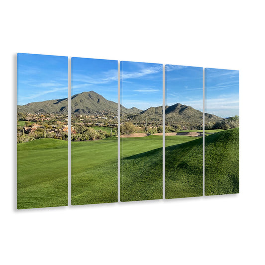 Desert Golf Course In Arizona, Golf Art Print, Extra Large Canvas Print Wall Art
