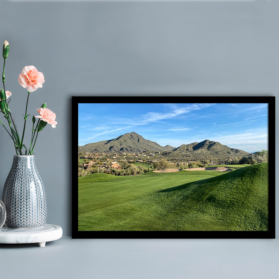 Desert Golf Course In Arizona, Framed Art Print Wall Decor, Picture Framed