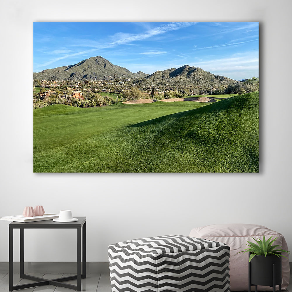 Desert Golf Course In Arizona, Golf Art Print,Gifts Golf Lover