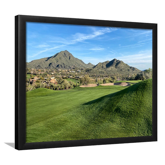Desert Golf Course In Arizona, Framed Art Print Wall Decor, Picture Framed