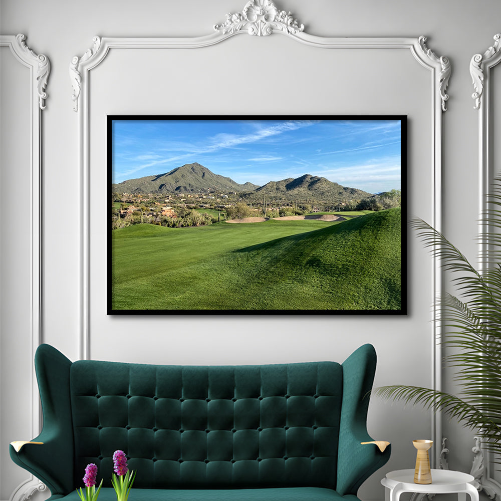 Desert Golf Course In Arizona, Framed Art Print Wall Decor, Picture Framed