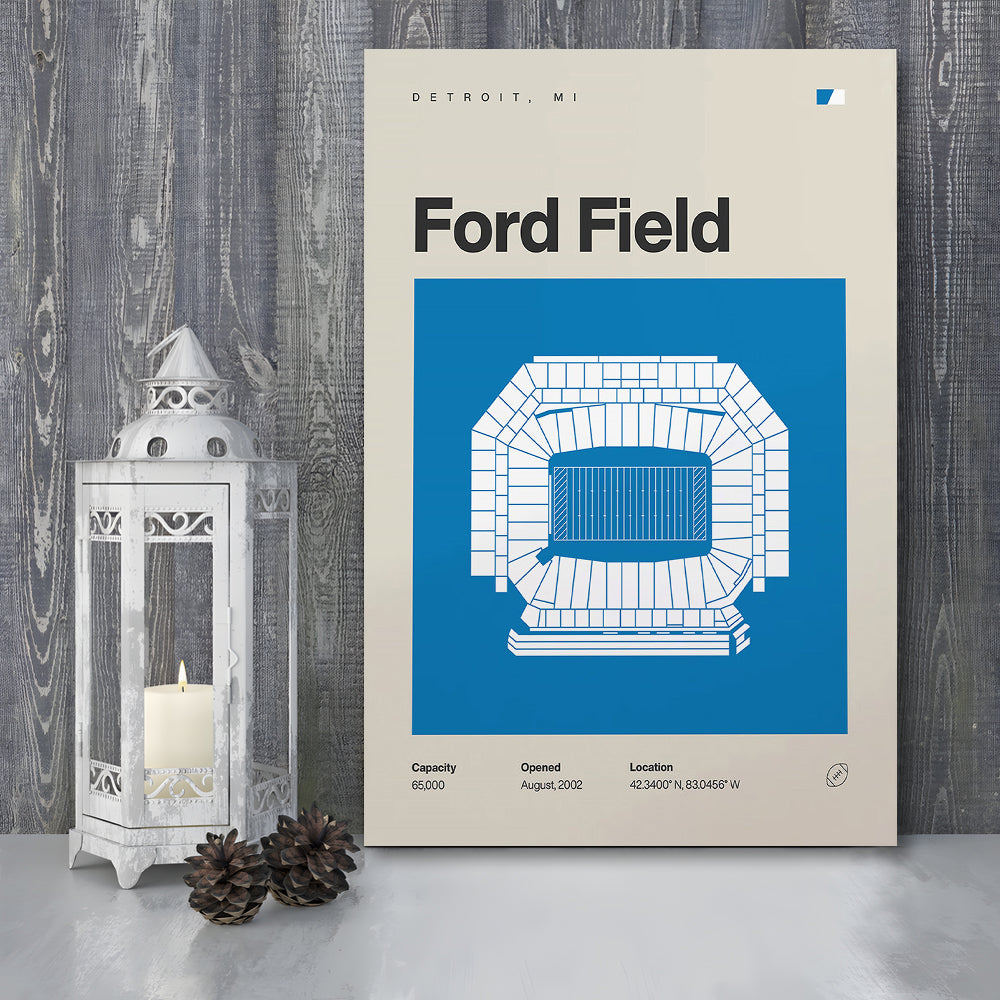 Detroit Lions Stadium Print, Ford Field Stadium Print, Fan Gifts, Sport Art, Canvas Print Wall Art