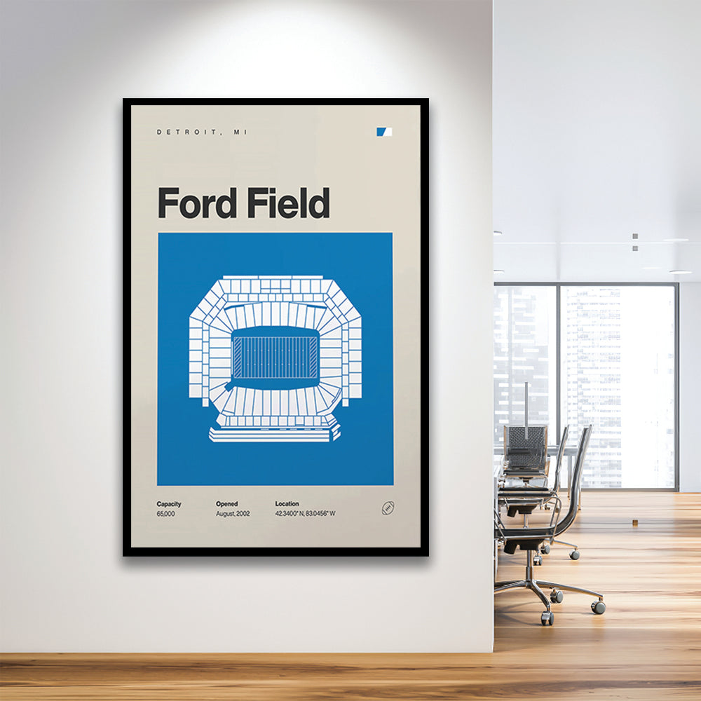 Detroit Lions Stadium Print, Ford Field Stadium Print, Gifts for him, Sport Art, Framed Art Print Wall Decor