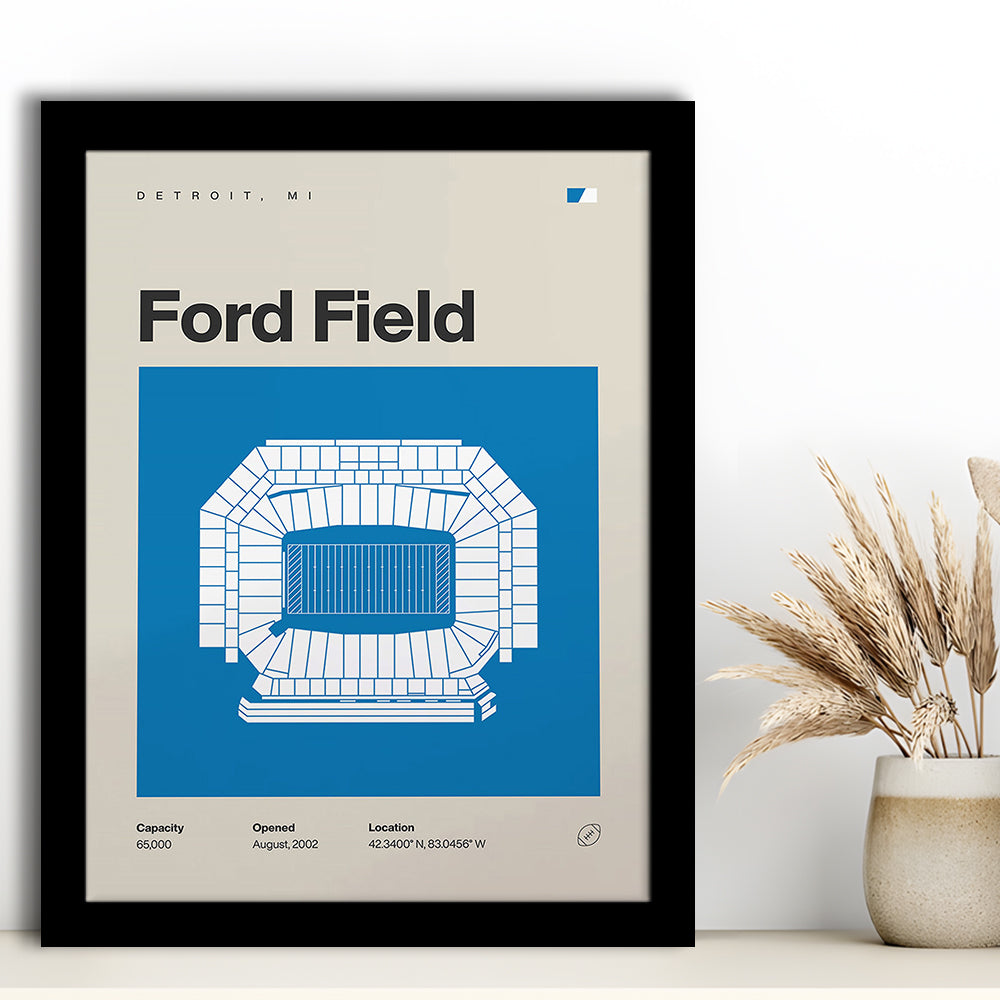 Detroit Lions Stadium Print, Ford Field Stadium Print, Gifts for him, Sport Art, Framed Art Print Wall Decor