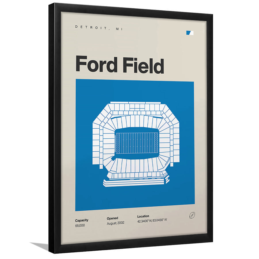 Detroit Lions Stadium Print, Ford Field Stadium Print, Gifts for him, Sport Art, Framed Art Print Wall Decor