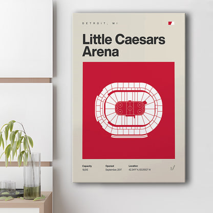 Detroit Red Wings Stadium Print, Little Caesars Arena Print, Fan Gifts, Sport Art, Canvas Print Wall Art