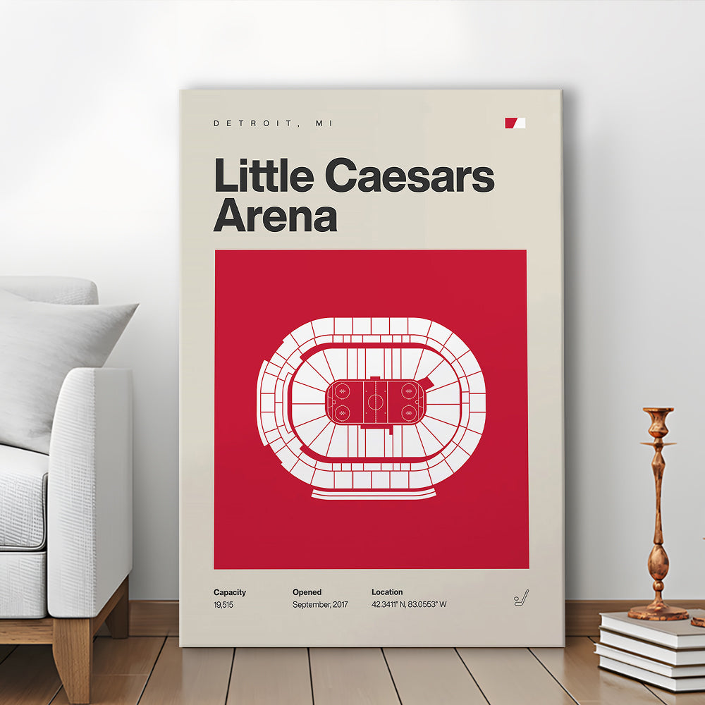 Detroit Red Wings Stadium Print, Little Caesars Arena Print, Fan Gifts, Sport Art, Canvas Print Wall Art