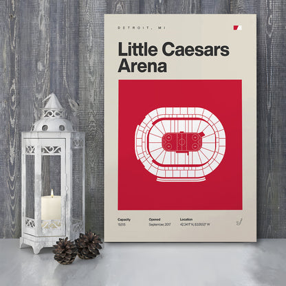 Detroit Red Wings Stadium Print, Little Caesars Arena Print, Fan Gifts, Sport Art, Canvas Print Wall Art
