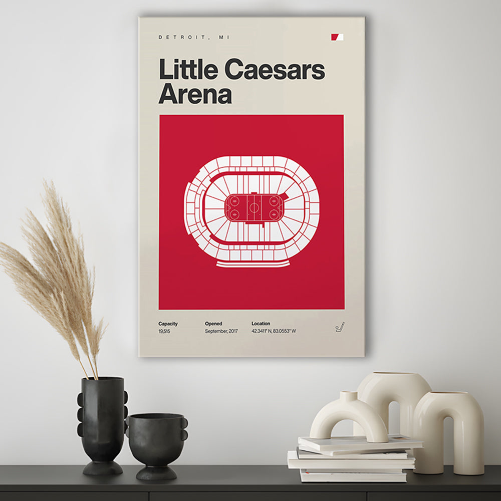 Detroit Red Wings Stadium Print, Little Caesars Arena Print, Fan Gifts, Sport Art, Canvas Print Wall Art