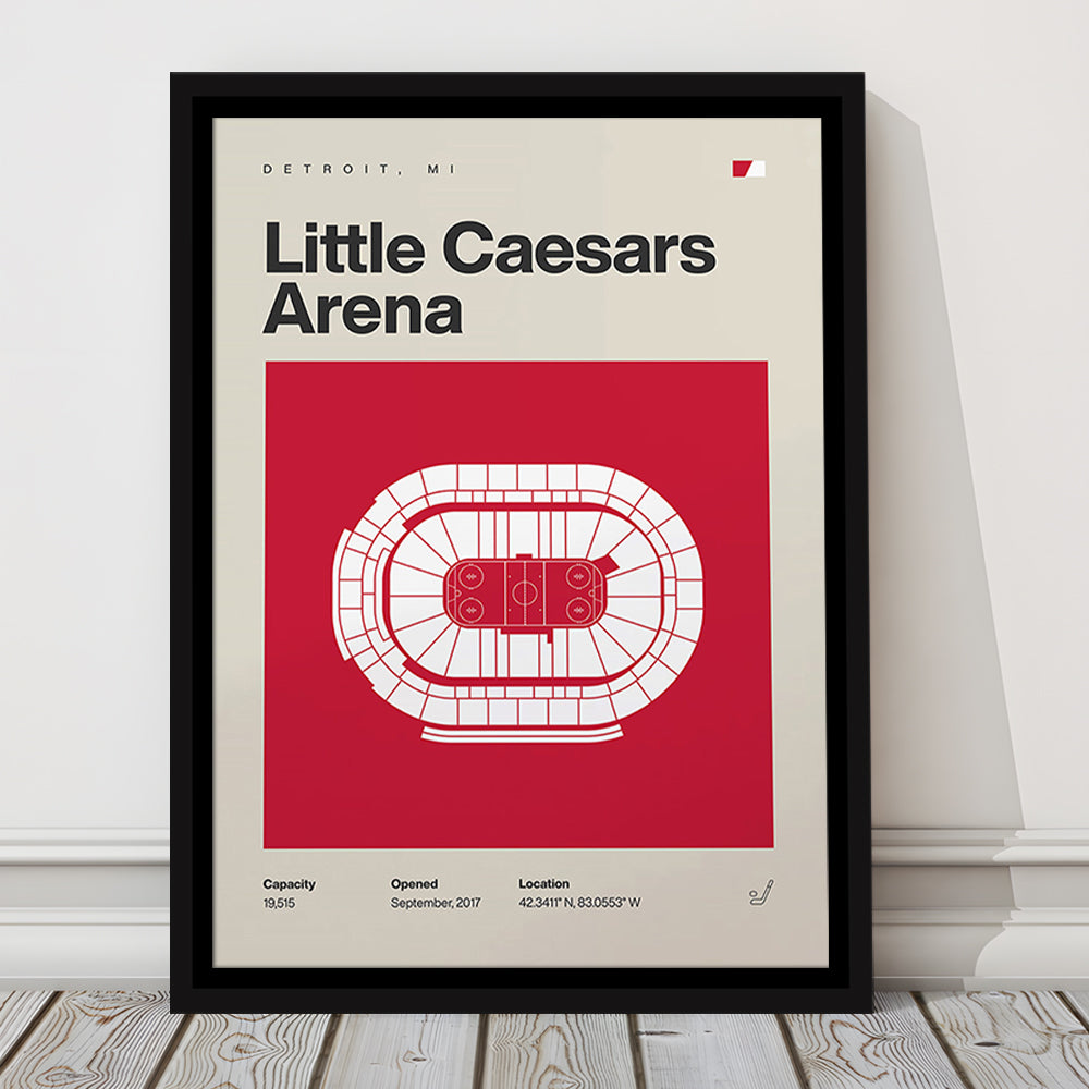 Detroit Red Wings Stadium Print, Little Caesars Arena Print, Man Cave Gift, Floating Framed Canvas Print Wall Art