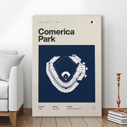Detroit Tigers Stadium Print, Comerica Park Stadium Print, Fan Gifts, Sport Art, Canvas Print Wall Art