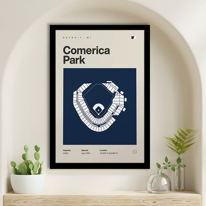 Detroit Tigers Stadium Print, Comerica Park Stadium Print, Gifts for him, Sport Art, Framed Art Print Wall Decor