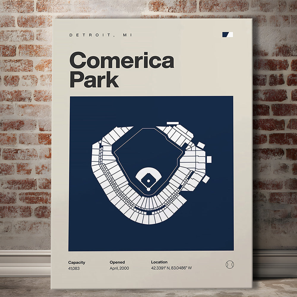 Detroit Tigers Stadium Print, Comerica Park Stadium Print, Fan Gifts, Sport Art, Canvas Print Wall Art
